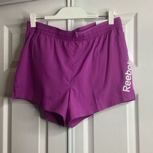 Reebok Women's Vibrant Purple Athletic Shorts Relaxed Fit L
